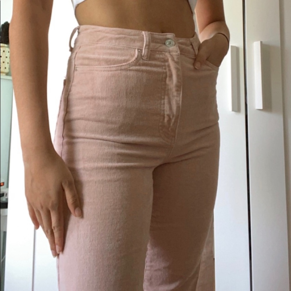 pink corduroy straight leg
